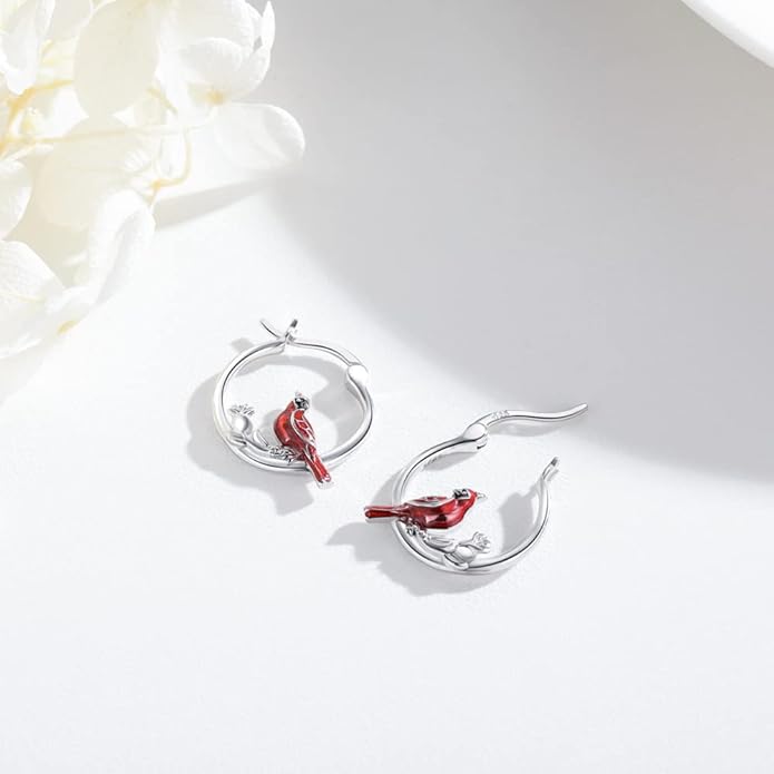 JUSTKIDSTOY Hypoallergenic Panda/Unicorn/Hummingbird/Dolphin Hoop Earrings for Women 925 Sterling Silver Animal Huggie Hoop Earrings Jewelry Gifts for Sensitive Ears