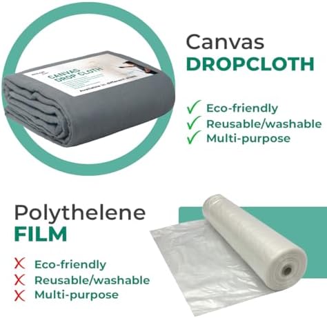 Canvas Drop Cloth for Painting 9x6 feet Pack of 1-8oz Painters Drop Cloths for - Image 5