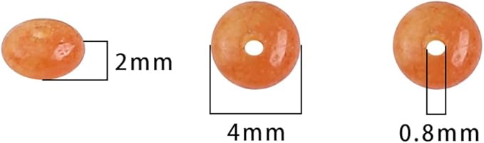 Natural Red Aventurine Spacer Beads Caps Rondelle Disk Loose Beads for Beading Jewelry Making 4mmx2mm 38cm