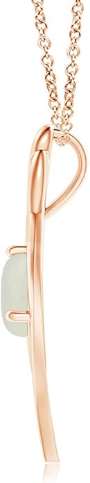 Angara Natural Moonstone Pendant for Women | Moonstone Angel Wing Bypass Pendant in 14K Solid Gold/Platinum With 18" Chain | Birthday, Anniversary, Gemstone Jewelry Gift