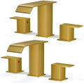 FORIOUS Bathroom Sink Faucets 3 Hole 2 Pack 8 Inch Widespread Brushed Gold by FORIOUS