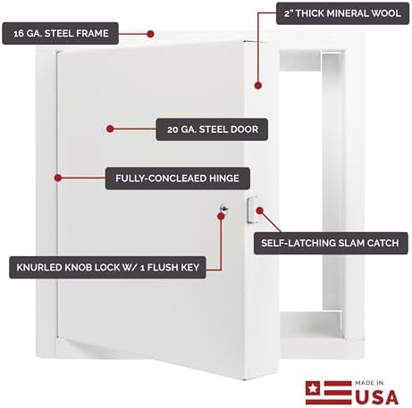 Nova 8000 Fire Rated Access Door W/Hot Smoke Seal Gasket, 2Hr Wall / 1Hr Ceiling - Image 4