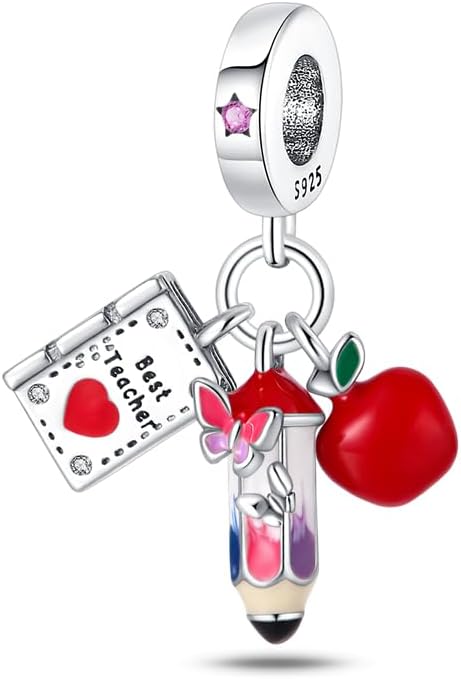 LIGHTDOG 925 Sterling Silver Charm fits Pandora Charm Bracelet Necklaces Pendant Bead Charms Jewelry Gift for Women Family Friends