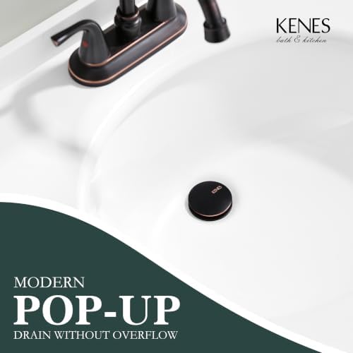 KENES 2 Pack Oil Rubbed Bronze Pop Up Bathroom Sink Drain Without Overflow - Image 2