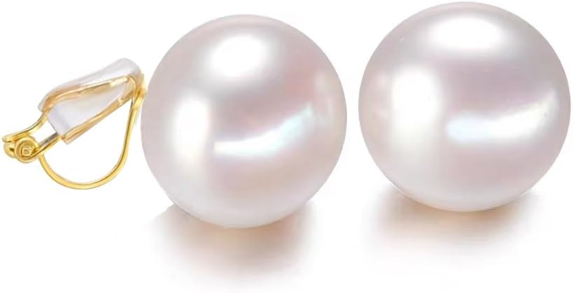 Pearl Clip on Earrings for Women Drop Clip Earrings for Women Gold Plated White Imitation Pearl Earrings Fashion