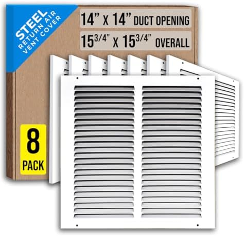 Fits 14x14 Duct Opening | Steel Return Air Grille by Handua | Vent Cover Grill by Handua