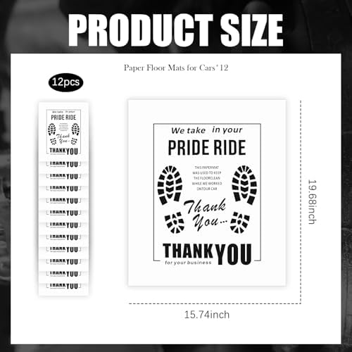 12PCS Paper Floor Mats for Cars Detail, Foldable Disposable Car Floor Mats for - Image 2