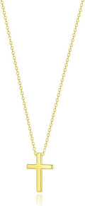Zeffy Cross Necklace for Women, 18k Gold/Silver Plated Tiny Cross Pendant Necklace Simple Layered Cross Necklaces Gold Jewelry for Women