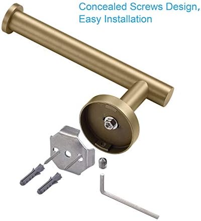 TASTOS Brushed Gold Toilet Paper Holder SUS304 Stainless Steel, Modern Round - Image 5
