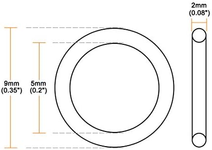 uxcell Silicone O-Ring, 9mm OD, 5mm ID, 2mm Width, VMQ Seal Rings Gasket - Image 2