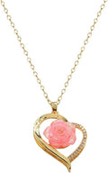 ONLYJUMP Rose Alloy Necklace for Women Heart Pendant Copper Zircon Light Luxury Fashion Jewelry Dainty Romantic Statement Necklace for Daily Wear Ideal Valentine's Day Anniversary Birthday Gift