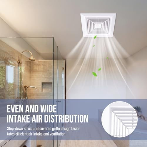 Bathroom Exhaust Fan Cover White Ceiling Fan Grille - Image 3