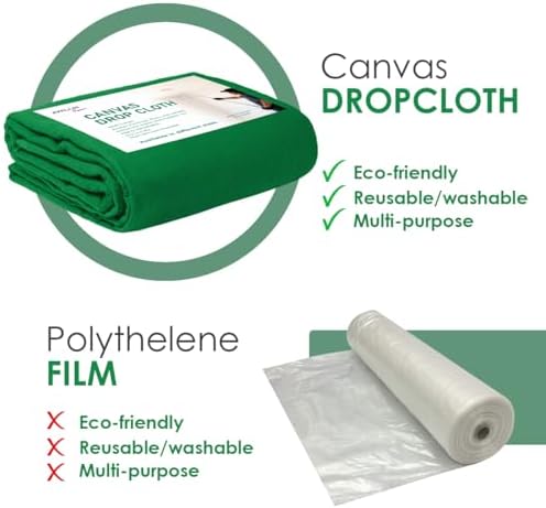 Canvas Drop Cloth for Painting 4x15 feet Pack of 1-8oz Painters Drop Cloths for - Image 5