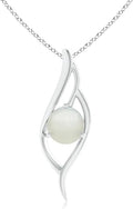 Angara Natural Moonstone Pendant for Women | Moonstone Angel Wing Bypass Pendant in 14K Solid Gold/Platinum With 18" Chain | Birthday, Anniversary, Gemstone Jewelry Gift