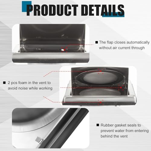 Gisafai 5 Inch Dryer Vent Cover Outdoor - Image 4