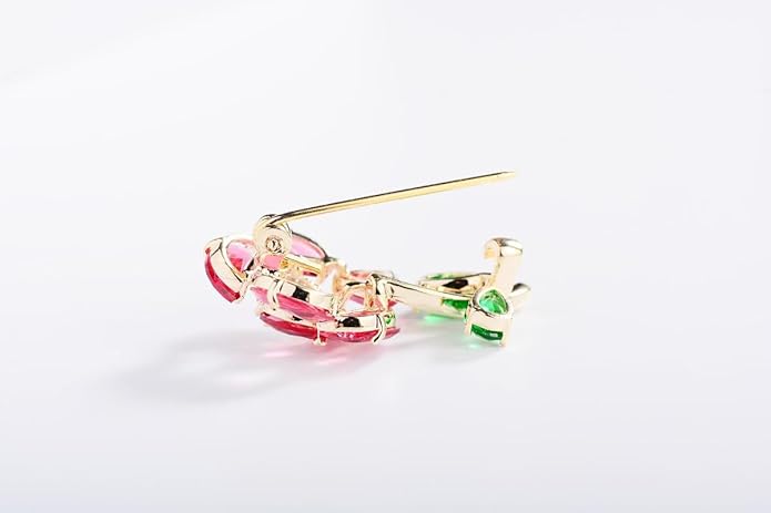 14K Gold Rose Flower Brooch - Elegant Floral Design Scarf Buckle, Graceful Pin for Special Occasions, Ideal Gift for Her, Craft Enthusiast Jewelry Accessory