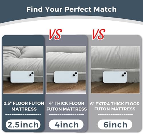 MAXYOYO 6" Extra Thick Japanese Floor Mattress Queen Folding Futon Mattress - Image 2