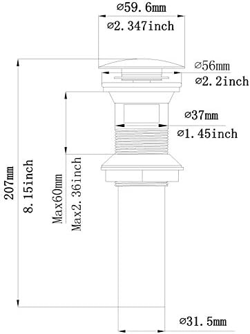 Matte Black Bathroom Sink Pop Up Drain - Image 6