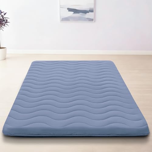 SCHNAUZER HOME Japanese Floor Mattress Futon Mattress Twin 3.5" Thick Blue by SchnauzerHome