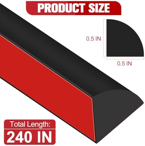ToLanbbt Flexible Quarter Round Molding, 240 Inch Peel and Stick Rubber Trim - Image 2