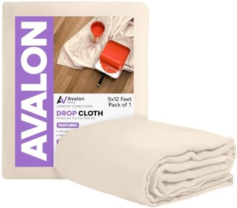 Canvas Drop Cloth for Painting 9x12 feet Pack of 1-8oz Painters Drop Cloths for by Unknown