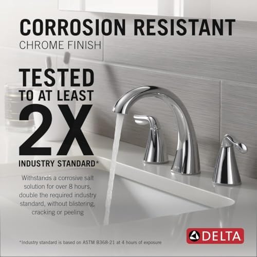 Delta Vesna Brushed Nickel Bathroom Faucet 3 Hole, 8 Inch Widespread Bathroom - Image 2