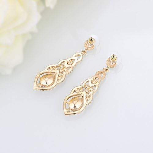 mecresh Women's Alloy Teardrop Crystal Chandelier Dangle Earrings