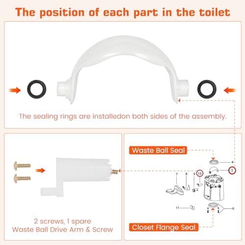 34117 Waste Ball Kit Partial Replacement 34120 42048 42209, RV Toilet Parts - Image 3