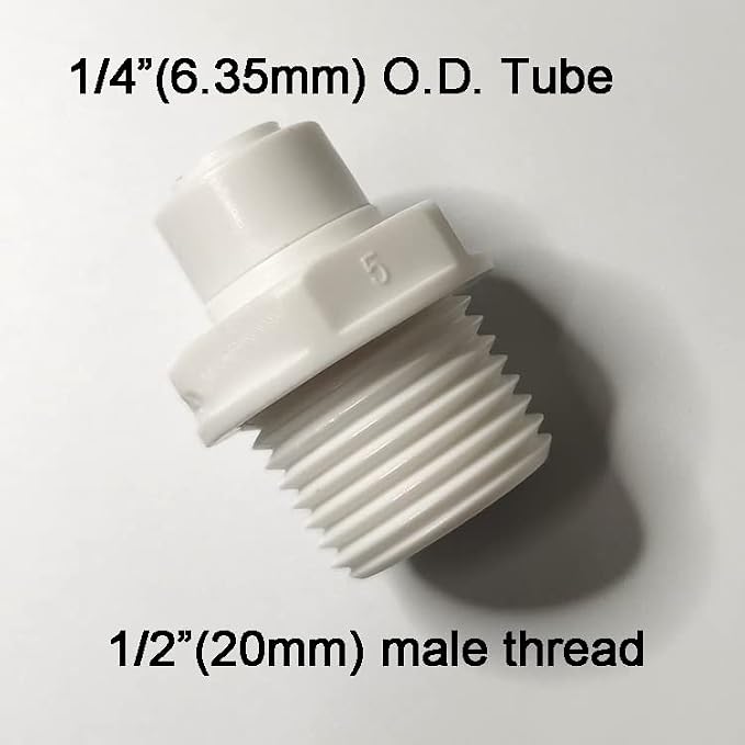 Malida Push to Connect 1/2 Male Connector 3/8 Ro Tube Fitting, 10 Pack | Food - Image 2