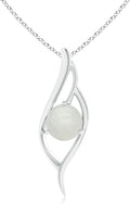 Angara Natural Moonstone Pendant for Women | Moonstone Angel Wing Bypass Pendant in 14K Solid Gold/Platinum With 18" Chain | Birthday, Anniversary, Gemstone Jewelry Gift