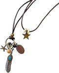 Boho Necklaces for Women, Vintage Pendant Necklaces Two Layers of Wear Choker, Adjustable Trendy Necklace Hippie Handmade Fashion Jewelry Accessories, Birthday Gifts