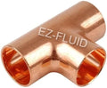 EZ-FLUID 1-1/4" C X C Copper Tee, LF Three Way Tee Pressure Copper Fittings by EZ-FLUIDPlumbingProducts