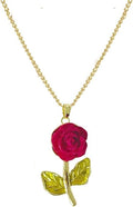 ONLYJUMP Rose Alloy Necklace for Women Heart Pendant Copper Zircon Light Luxury Fashion Jewelry Dainty Romantic Statement Necklace for Daily Wear Ideal Valentine's Day Anniversary Birthday Gift