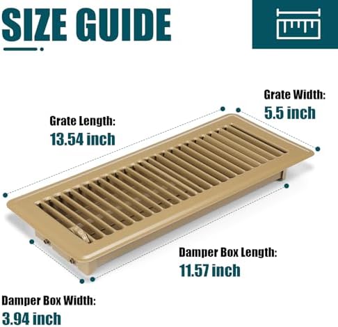 VOISEN Floor Register 4x12, 2 Pack Brown Floor Vent Covers - Image 3