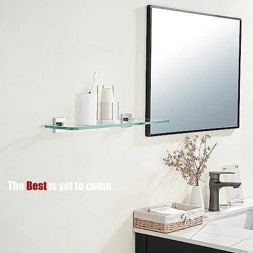 JQK Bathroom Glass Shelf, Floating Tempered Glass Shower Storage 24 by 5 inches - Image 4