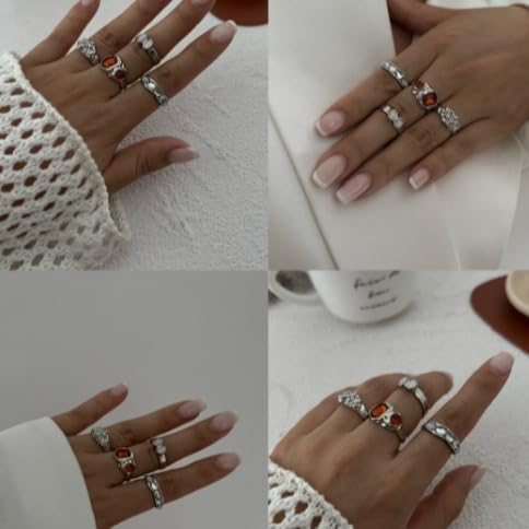 Sora Tuki Rings for Women Chunky Rings Set Adjustable Stackable Ring for Women Bold Thick Statement Ring Trendy Chunky Jewelry