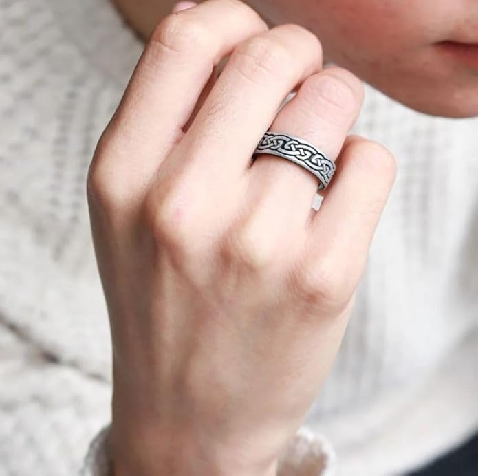 Knot Theory Celtic Butterfly Sailor Infinity Silicone Ring for Men Women - Breathable Dual Layer Comfort Fit 6mm Bandwidth