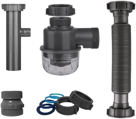 1-1/4" and 1-1/2" PVC Bottle Trap Plumbing Kit by COLDDD