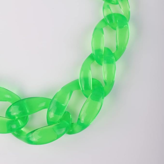 Wiwpar Green Acrylic Choker Necklace Statement Chunky Fashion Acrylic Necklace Colorful for Women (Green)