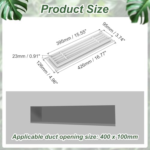 PATIKIL 16x4 Inch Linear Bar Air Vent Grille, Sidewall HVAC Air Supply and - Image 2
