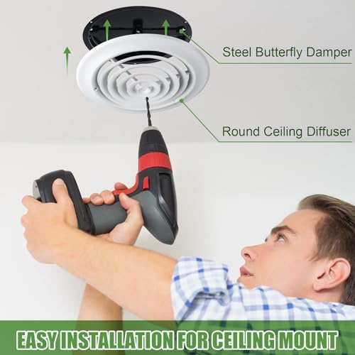 Therwen 1 Set 10 Inch Round Ceiling Diffuser Vent Cover - Image 6