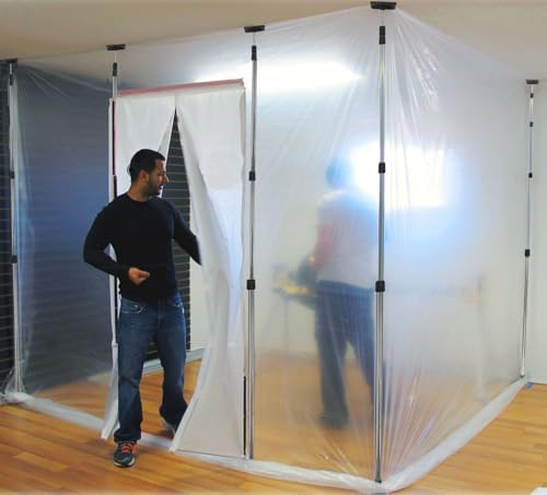 4 Pack Stainless Steel Zipper Walls Poles Kit, 12FT Retractable Efficient - Image 6