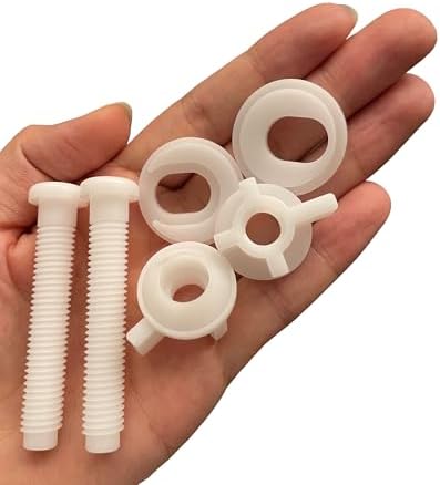 6 Pack Toilet Seat Screws Replacement LWTCUJOH Plastic Toilet Seat Hinge Bolts - Image 5