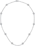 Vintage Collarbone Necklace with VVS1 D-color Round-cut Diamond, Great Gift for Girlfriend, Choice for Special Occasions or Romantic Evenings Out,Chain Length: 15.75 Inch