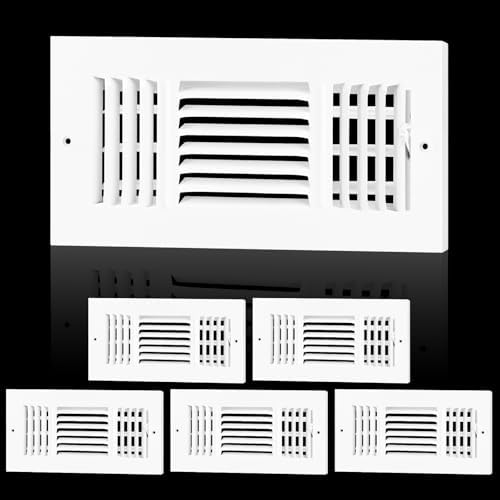 6PK 10 x 4 Inch Air Ceiling Vent Cover Fit 10"W x 4"H Duct Opening by EXCELFU
