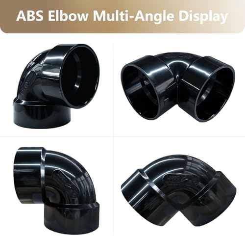 LESSO 2PCS 1-1/2" Elbow ABS Pipe, 90 Degree 1.5 Inch, SCH40 Black - Image 3