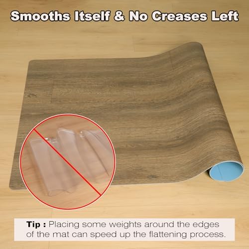 3' x 5' Wood Grain Vinyl Floor Mat Non-Slip, Easy Clean Vinyl Rug - Image 2