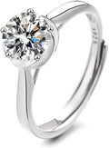 S925 Sterling Silver 0.5 Carat Natural Diamond Adjustable Ring | D-color Ideal Cut VVS1 Clarity | Elegant Simplicity | Engagement Ring for Her
