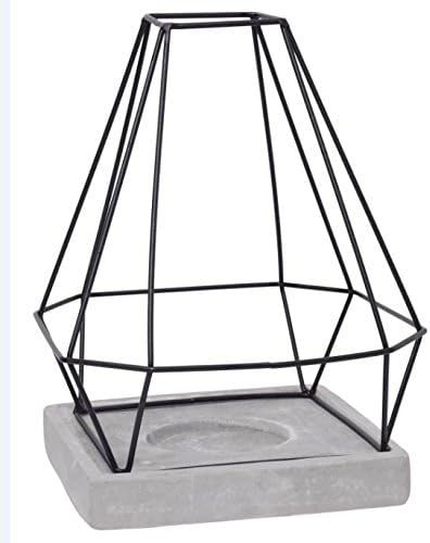 Hosley 11-Inch Geo Metal Pillar Candle Holder Lantern – Mid Century Modern by HOSLEY
