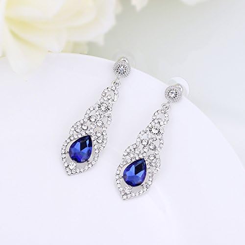 mecresh Women's Alloy Teardrop Crystal Chandelier Dangle Earrings